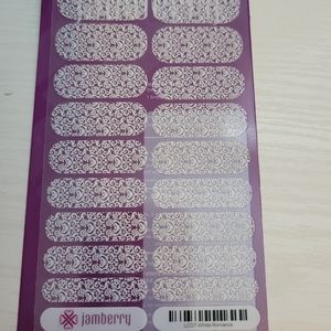Full Sheet Jam Nail Wraps - White Romance on Clear